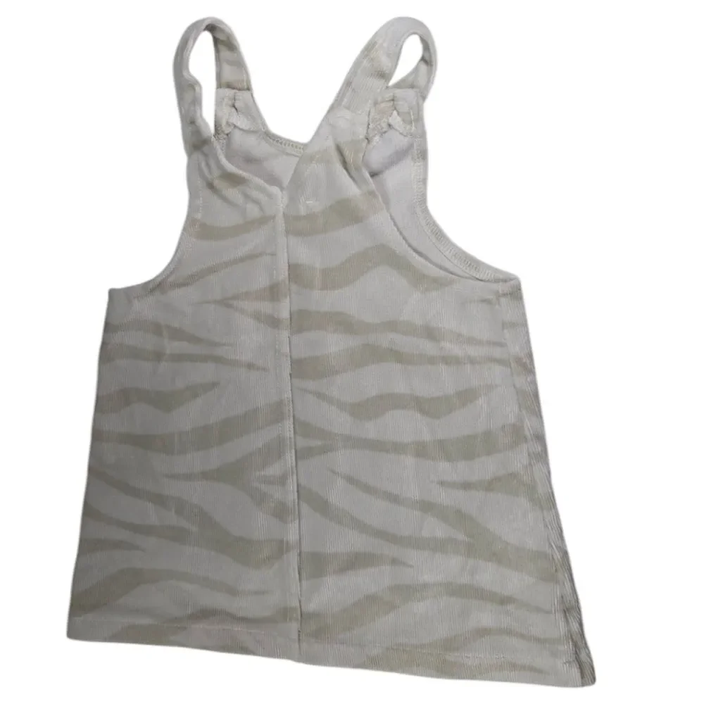 Jessica Simpson 12M Baby Girl Zebra Print Velour Overall Dress Ruffle Sleeve Top